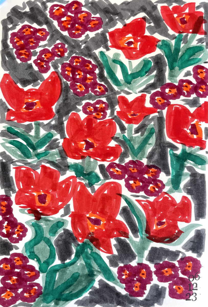 red flowers